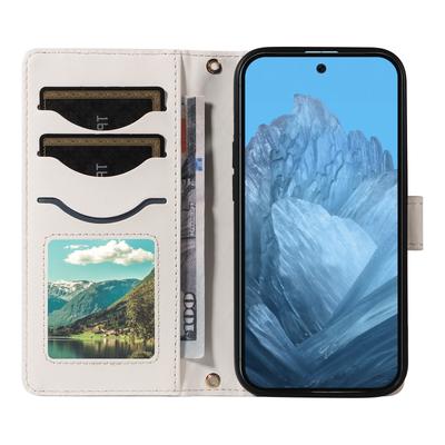 Pro Google Pixel 10 Pro/10/9 Pro/9 Pouzdro Peněženka Kosočtvercová Kožená Obal na Telefon s Ramenním Páskem, Poutkem na Zápěstí