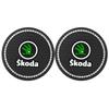 PVC 2pcs Car Cup Mat Anti-Slip Water Coaster Styling for Skoda Logo VRS Yeti Kodiaq Rapid Octavia Fabia Superb 2 3 Karoq Scala ahb422