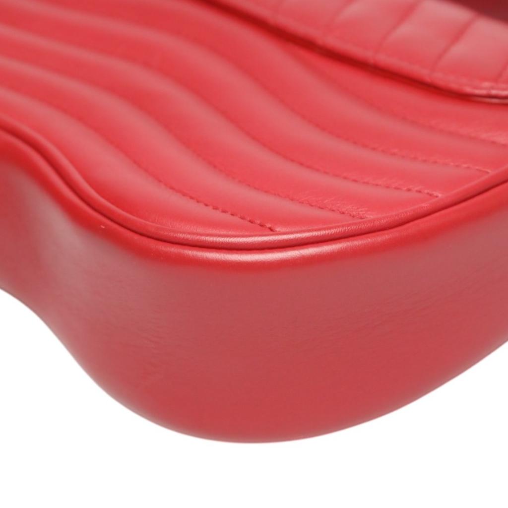 LOUIS VUITTON Chain tote New Wave Shoulder Bag leather Red Women M51930 Used