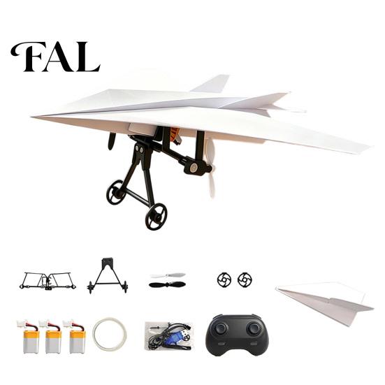 Beginner Airplane Toy Kit Remote Control Paper Kit, DIY Electric RC Plane with Gyro Handmade Stabilizer, Dual Propellers, Lightweight Glider Assembly