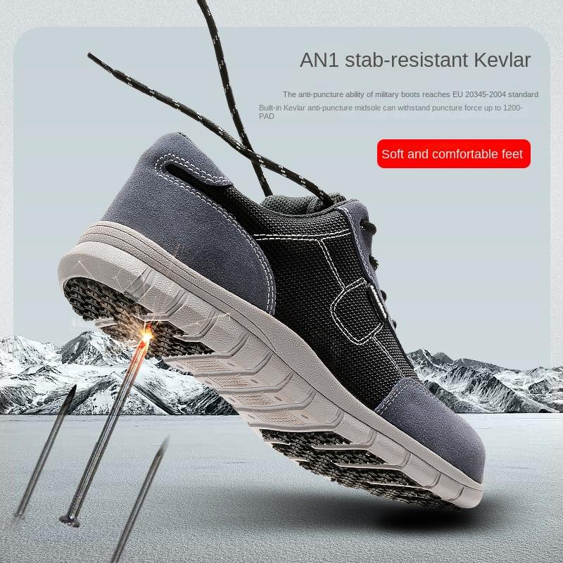 Arbeitsschuhe Herren Sommer Atmungsaktiv Deodorant Werkzeugschuhe Anti-Quetsch-, Durchtrittsichere, Deodorant- und Abriebfeste Schuhe