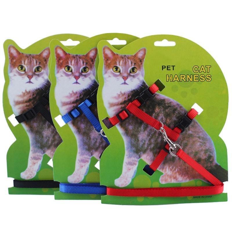Haustier Traktion Harness Gürtel Katze Harness Leine Nylon Tiere Katze Kätzchen Halfter Kragen