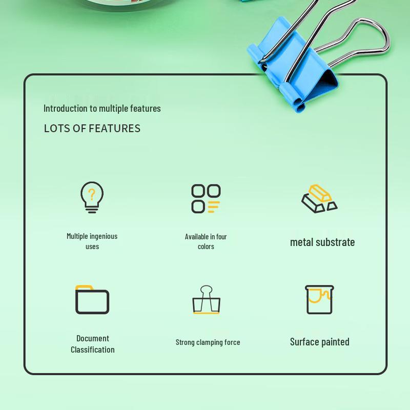 Deli 41mm Colored Binder Clips