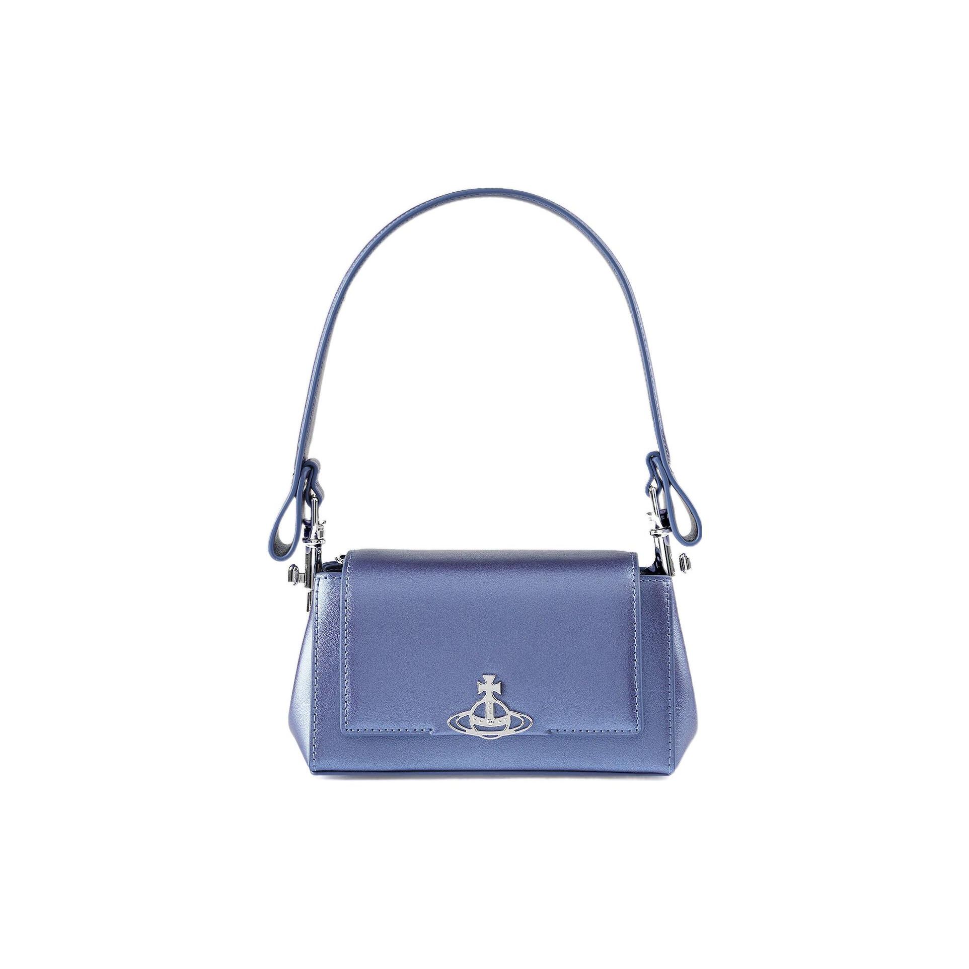 

Vivienne Westwood Planet Logo Magnetic Closure Flap Leather Shoulder Bag Small Women handbags Light-Blue 4304006RL0038J401 Basic Set (Bag+Dust Bag)