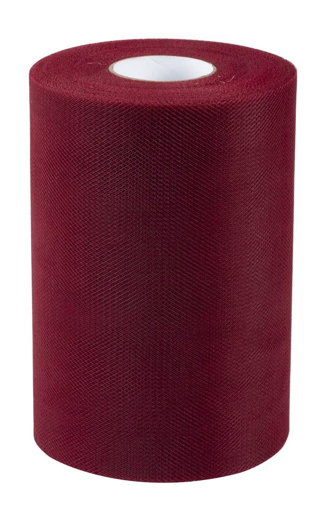 Joycrosso Tulle Plain Tulle Roll Fabric Mesh Net Gauze Roll Net Fabric Width 15cm X 91M Roll Handicrafts Sewing Wedding Party Decoration #275-Burgundy