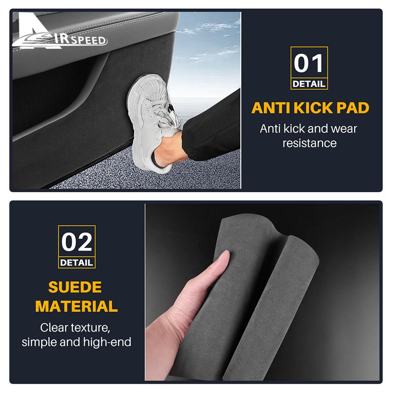 For Tesla Model 3 Highland 2024-up Suede Leather Door Anti-Kick Sticker Soil-Proof Mat Children's Kick Pad Car Accessories