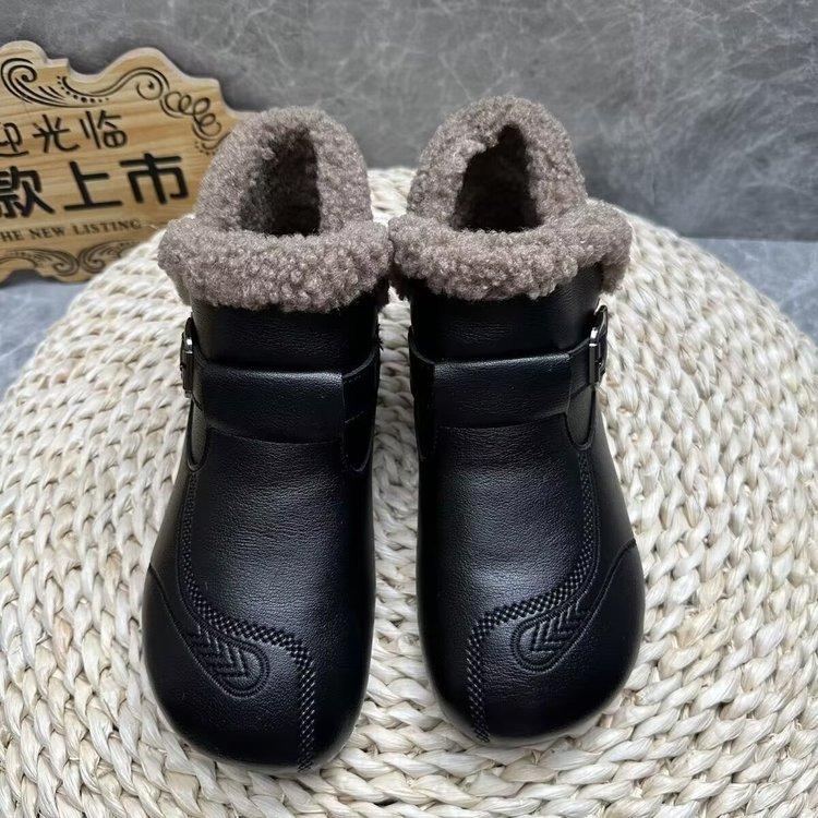 Winter cotton shoes velvet warm short boots women's shoes elderly flat non-slip short boots winter shoes