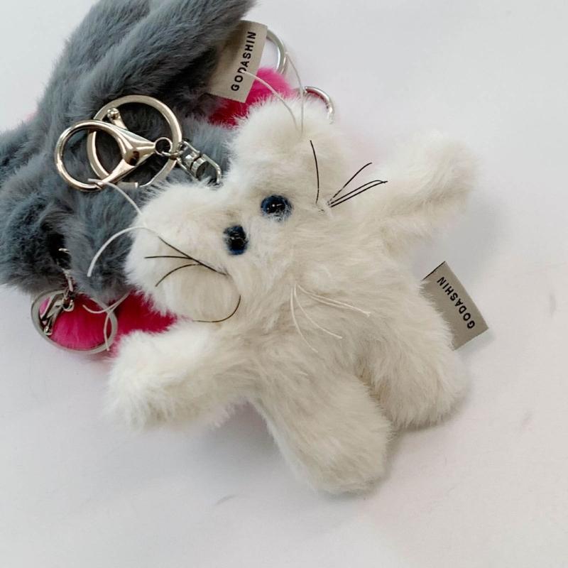 Cartoon Bear Pendant Keychain Plush Dolls Fashion Bag Ornaments Keyring for Keys