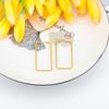 Pendientes rectangulares de acero de titanio para mujer, con personalidad y temperamento exagerados, dorados y rectangulares, de moda.