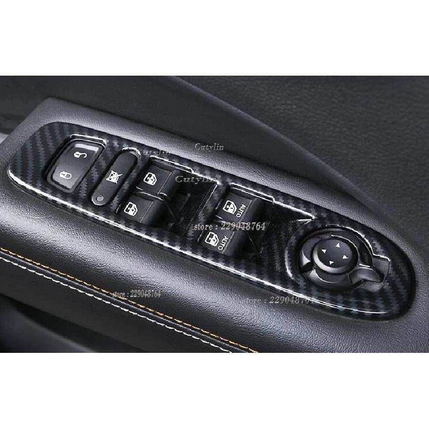 For Jeep Compass 2017 2018 Carbon Fiber Interior Accessories Window Lift Switch Button Cover Trims Door Armrest Panel