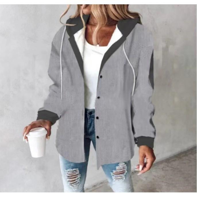 Womens Plaid Check Pattern Blend Coat With Hood For Casual Office Wear Spring