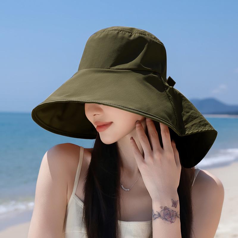 Spring and summer outdoor double-eave sunscreen hat fashion shawl sun hat children's quick-drying waterproof bucket hat
