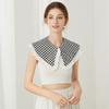 Lady's Dress Detachable Fake Collar Black White Ruffled Shawl Decorative Collar Shirt Sweater Lapel Capelet