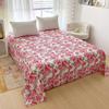 Red Flower Printed Flat Bed Sheets for Double Bed Single/Queen/King Reactive Printed Top Sheets for Beds sabanas cama 150x200