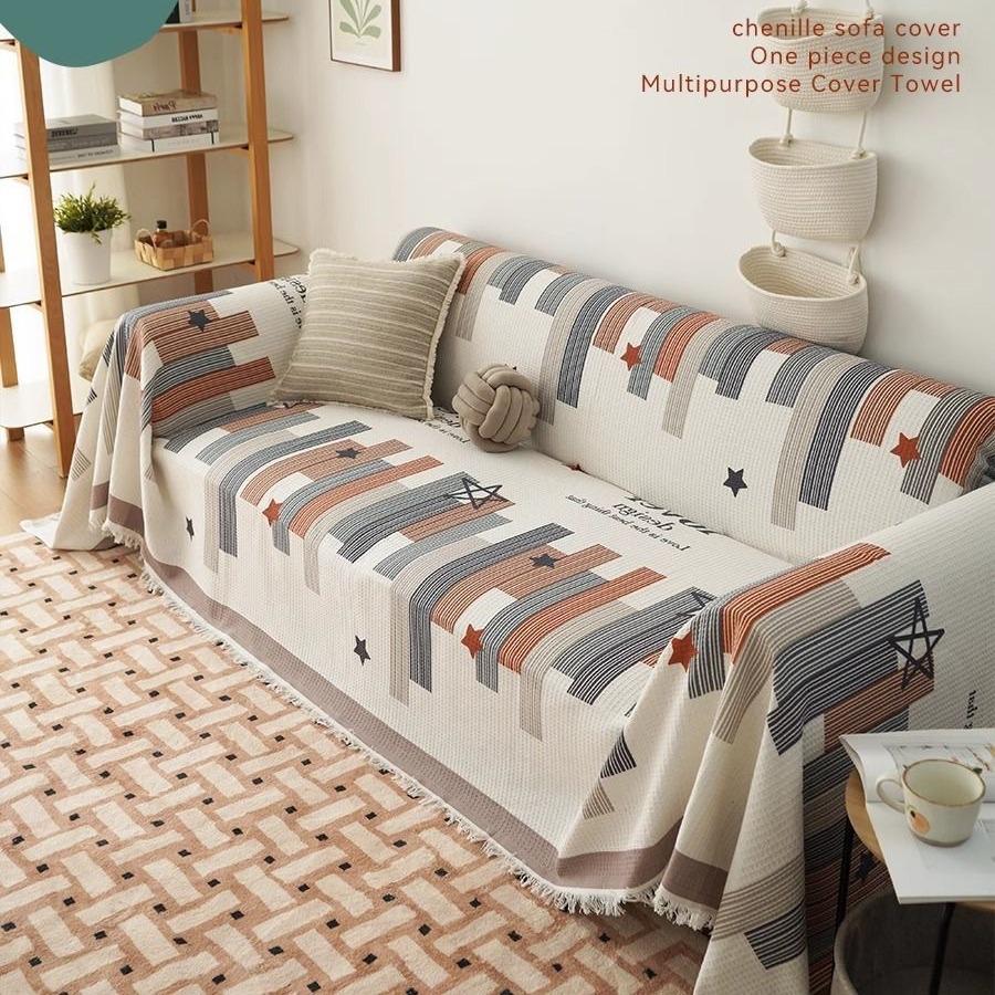 Nordic Universal Non-Slip Sofa Blanket: Full Cover Cushion, Machine Washable, Suitable for All Seasons
