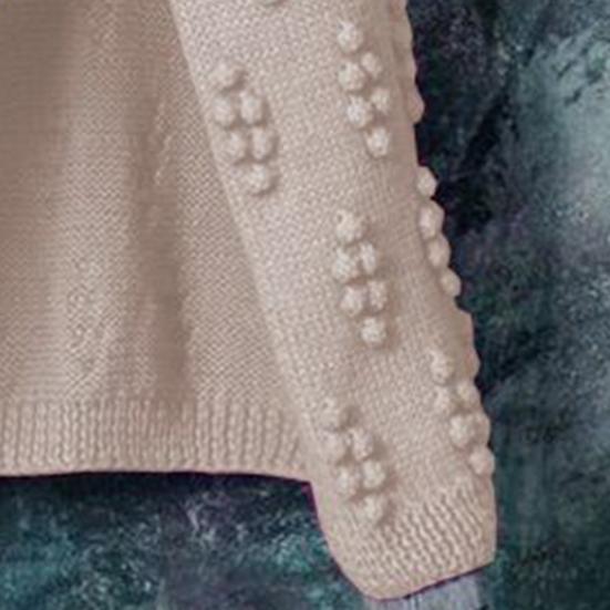 Knitted Coat Jacquard Decor Coldproof Skin-Touch Solid Color Long Sweater Knit Overcoat Female Knitwear Daily Wear