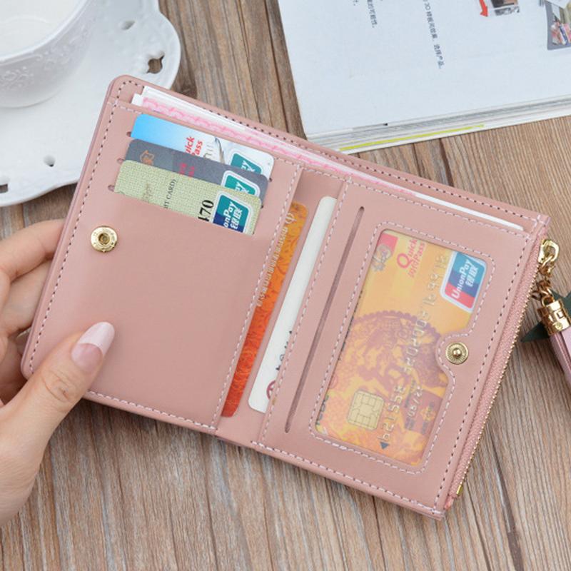 Fashion Wallets Coin Purse Lady Short Purses Portable Clutch Small Handbags Women Cards Holder PU Leather Foldable Money Bags