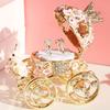 European Style Jewelry Storage Box,Pumpkin Cart White Rabbit Holder Alloy Inlaid Gem Ring Storage Jar Dresser Earrings Organizer