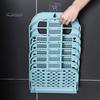Bathroom Wall Decor Storage Foldable Laundry Basket, Breathable Hollow Design, Mounted Plastic Container Space Saving Organizer, for Dormitory