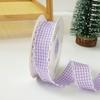 1cm Width Gingham Plaid Ribbon Frayed Edge Fabric Binding Tape Frayed Edge Ribbon  DIY Bow Craft