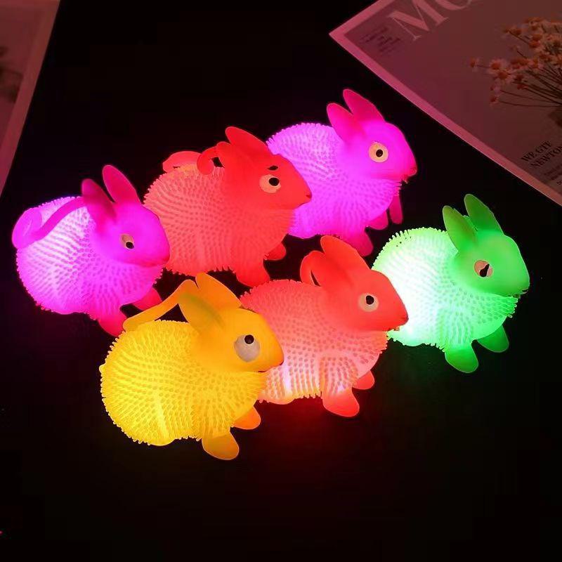Colorful Luminous Bunny Elastic Ball Toy - Popular Children's Supply Simulation