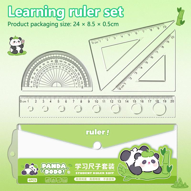

1 набор Милый мультяшный капибара Детская линейка Набор канцелярских принадлежностей Многофункциональная комбинированная линейка Треугольник Транспортир Инструменты для рисования