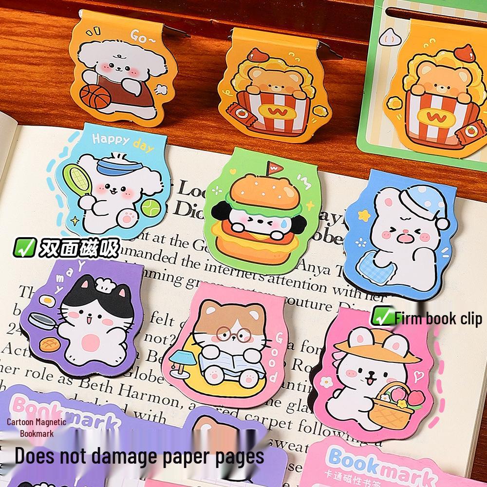 Cartoon Cute Magnetic Bookmark - High Appearance Page Holder, Perfect Student Gift