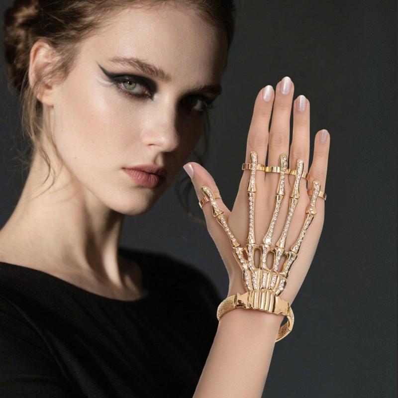 Leather Skeleton Handmade Bone Jewelry Secure Closure Design For Cosplay Event And Gothic Fashion
