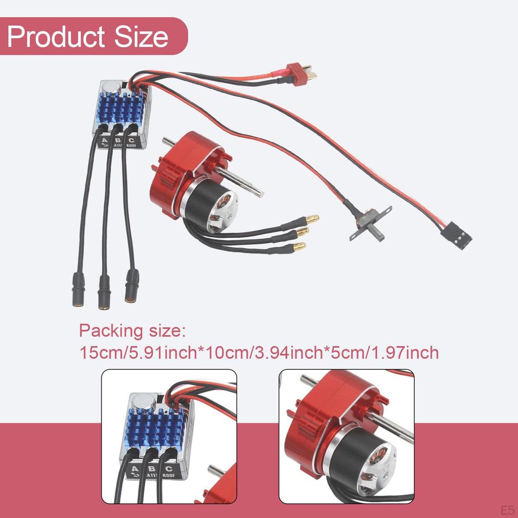 Brush Motor Full Metal Gearbox ESC Combo -Accessoires 1/12 Skala RC Car Easy Installation 2322600KV
