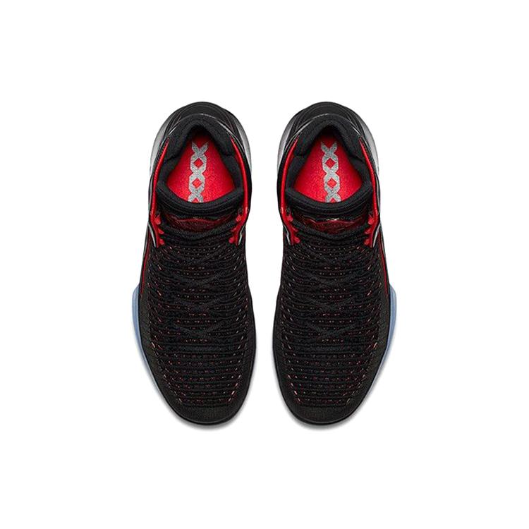 Jordan Air Jordan 32 Bred MJ Day Cushioning Slip Resistant Balance Mid top Basketball Shoes Men's Black Red AH3348-001