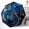 1pc Dragon Fantasy Compact Travel Umbrella, Automatic Folding Lightweight Windproof 8-Bone Reinforced Design, Portable for Backpack Durable
