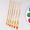 6Pcs/Set Painting Pen Set Dense Bristles DIY Soft Bristle Original Wood Color Rod Student Art Watercolor Paint Brushes Studio Supply
