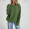 Damen Zopfmuster Pullover Langarm Rundhals Pullover Farbe Lässiges Oberteil