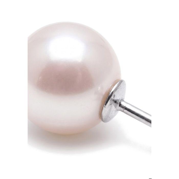Boucles d'oreilles - PEARLS & COLORS - Pearls & Colors - Perle d'akoya ronde 7–7,5 mm - Or blanc 18 ct - Fermoir papillon