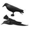 Crow Decoys Black Feathered Crow Standing Simulation Raven Statue Hunting Decoy Props Outdoors and Garden Decoration
