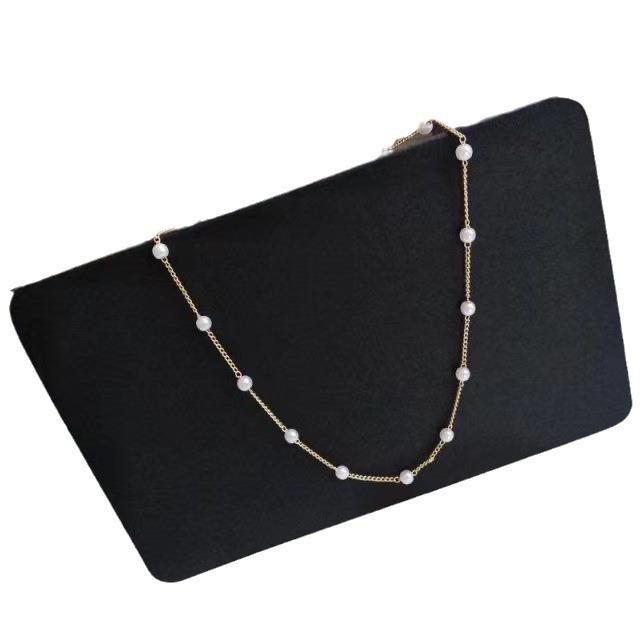 New 4mm Pearl Choker Clavicle Chain - Minimalist Pearl Necklace, European & American Style