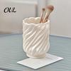 Desktop Pen Holder Spiral Holder, 3D Printed Twisted Makeup Brush Organizer Cup, Durable PLA Storage Decorative Desk Container for Office Vanity Table