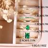 4pcs Female Green Zircon Stone Ring Set Trendy Yellow Gold Color Engagement Cute Bride Wedding Jewelry Gift For Women