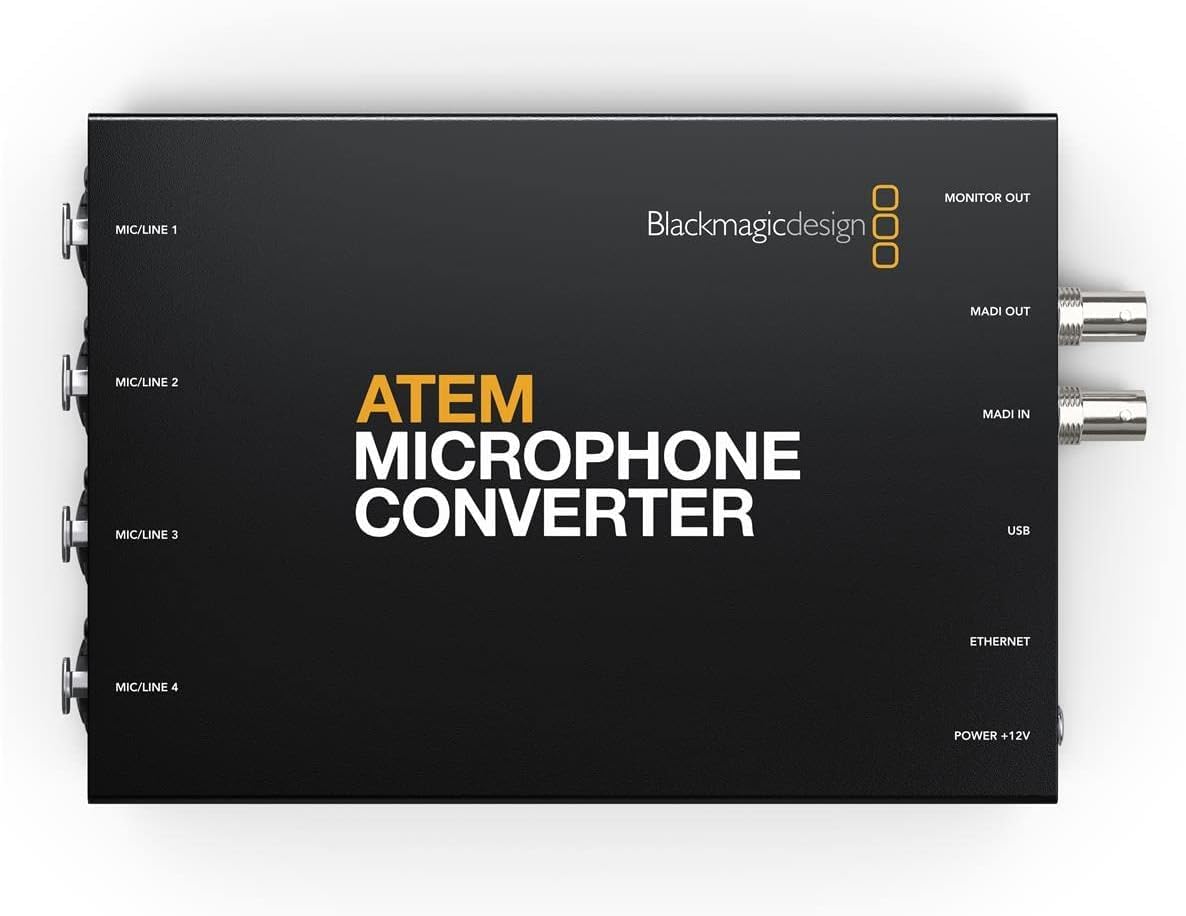 

Blackmagic Design ATEM Microphone Converter Analog Audio to MADI Converter 4 Inputs (SWATEMTVSTDMC) [Item] чорний