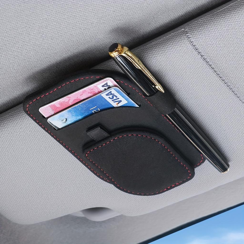 Magnetic Car Glasses Holder & Card Organizer - One-Hand Clip-Detach Fashion Glasses Case with Hands-Free Access To Lighter-like
