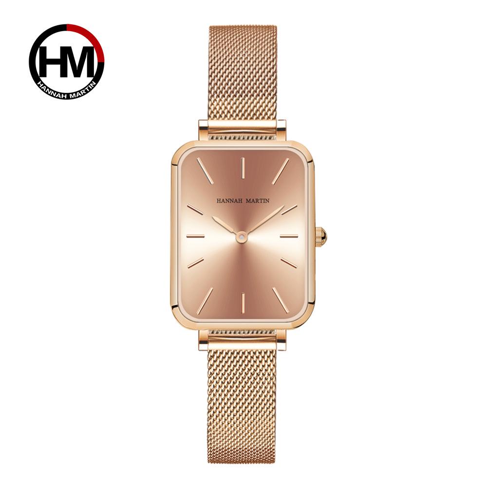 Japanese Movement Retro Square Dial Waterproof Women's Watch - Light Luxury, Fashionable, Casual Design