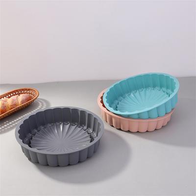 Silicone Baking Mold Sunflower Round Shape Easy Release Clean Baking Mold Heat-Resistant Cake Dessert Tool