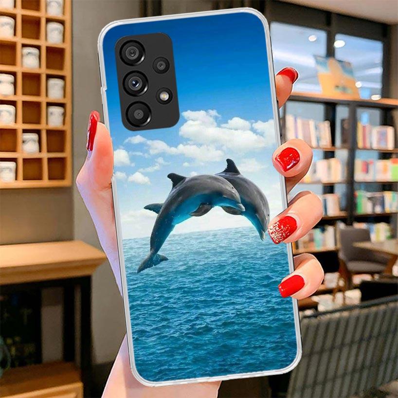 Ocean Animal Cute Dolphin Phone Case For Samsung Galaxy A17 A37 A57 A16 A26 A36 A56 A15 A25 A35 A55 A14 A24 A34 A54 A13 A23 A33