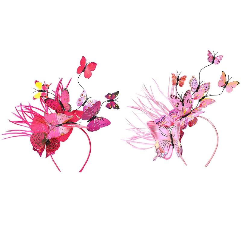 Boho for Butterfly Headband for Butterfly Wings Headwear Novelty for Butterfly Hair Band Halloween Wedding Headpiece Par