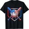 Baseball Drip American Flag 4th of July T-Shirt