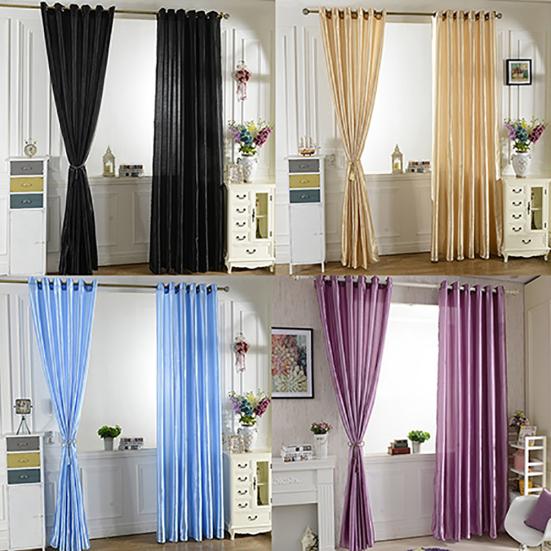 100x250cm Punching Solid Color Soft Window Blackout Curtain Bedroom Draperies