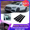 Car Door Window Trim Cover for Mercedes-Benz GLA H247 200d ~2024 Carbon Fiber Chrome Sticker Pillar Posts Decal Accessories