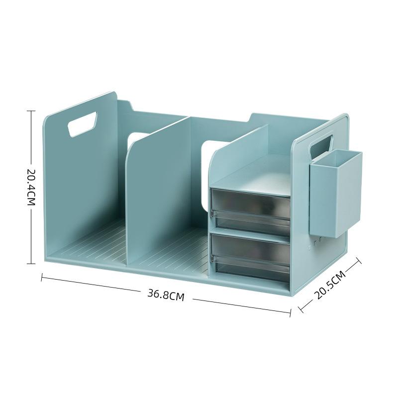 Drawer Book Stand Storage Rack, Student Bookshelf Desktop Storage Panel Storage Box