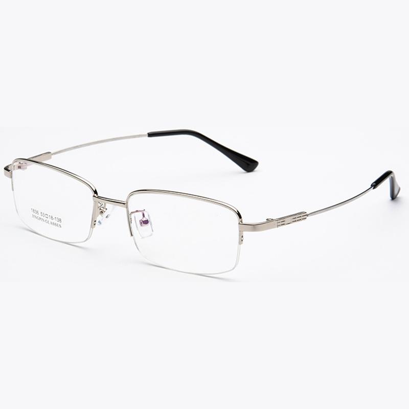 

Men S Semi-Rimmed Titanium Memory Frame Metal Eyeglasses Frame For Myopia Prescription Glasses Myopia -6.0