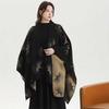 Double-Sided Wear Chinese Style Cashmere Shawl for Women Spring/Autumn Fashion Trendy Elegant Travel Outerwear Warm Cape